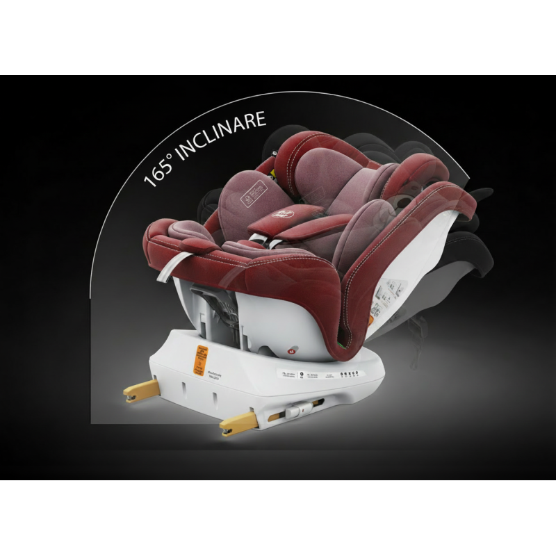 BUF BOOF® Scaun Auto P100 i-Size R129 Rotativ 360° ISOFIX 40–150 cm (0–36 kg) Red