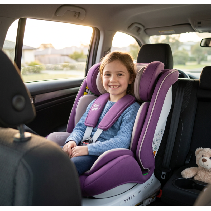 Scaun Auto P100 BUF BOOF iSIZE Purple cu Isofix rotativ 360 grade 40-150 cm