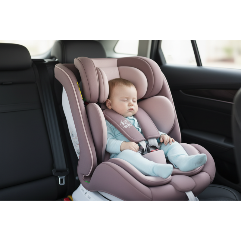 BUF BOOF® Scaun Auto P100 i-Size R129 Rotativ 360° ISOFIX 40–150 cm (0–36 kg) LightPurple