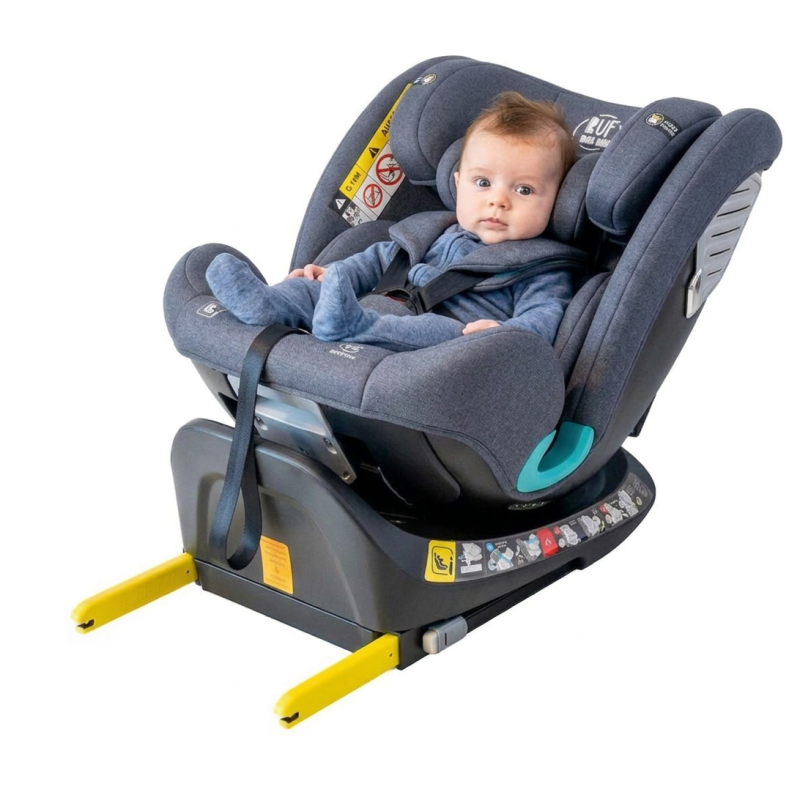 Scaun Auto Saphir DELUXE BUF BOOF iSIZE Grey cu Isofix pozitie somn 165 grade rotativ 360 grade 40-150 cm