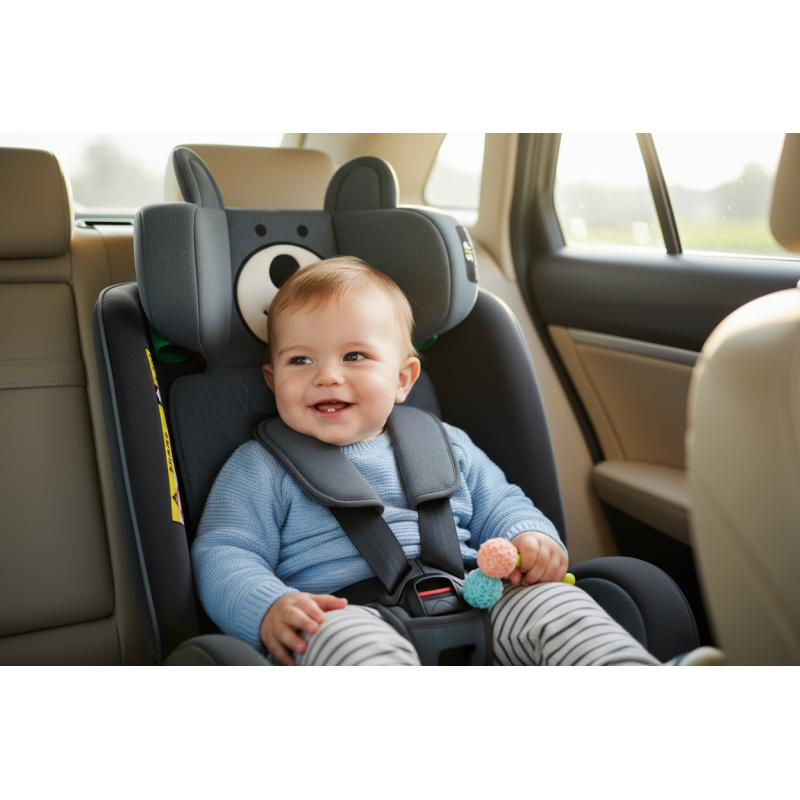 BUF BOOF® Scaun Auto P100 i-Size R129 Rotativ 360° ISOFIX 40–150 cm (0–36 kg) UrsBlack