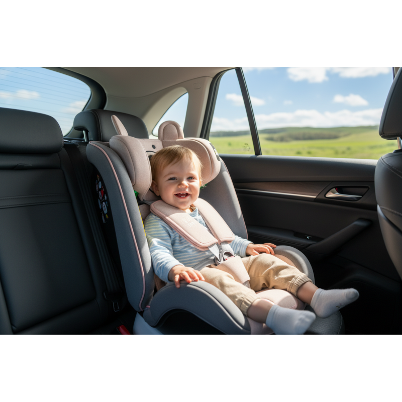 BUF BOOF® Scaun Auto P100 i-Size R129 Rotativ 360° ISOFIX 40–150 cm (0–36 kg) UrsPink