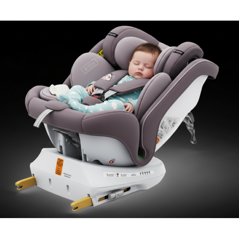 BUF BOOF® Scaun Auto P100 i-Size R129 Rotativ 360° ISOFIX 40–150 cm (0–36 kg) LightPurple