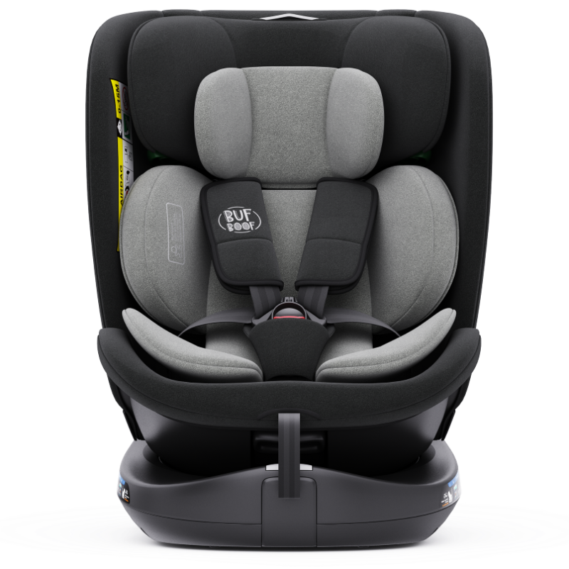 Scaun Auto B-Joy DELUXE BUF BOOF iSIZE Grey cu Isofix pozitie somn 155 grade rotativ 360 grade 40-150 cm