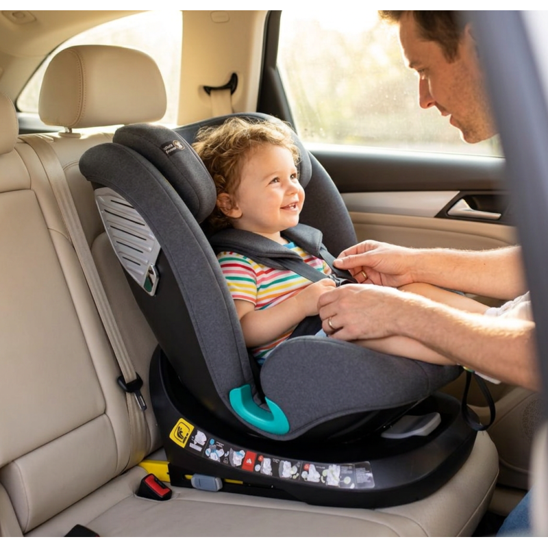 Scaun Auto Saphir DELUXE BUF BOOF iSIZE Grey cu Isofix pozitie somn 165 grade rotativ 360 grade 40-150 cm