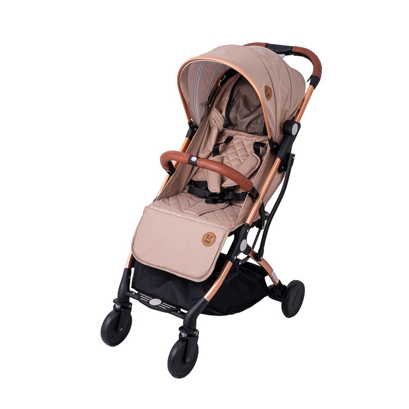 BUF BOOF® S-16 Carucior sport ușor, 0–36 luni, poziție complet orizontala 180°, sistem pliabil cu functie troller, brown