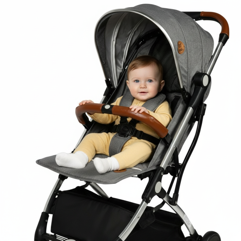 BUF BOOF® S-16 Cărucior sport ușor, 0–36 luni, poziție complet orizontală 180°, sistem pliabil cu funcție troller, gri