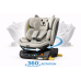 BUF BOOF® B-Joy DELUXE i-Size 40–150 cm Scaun Auto Copii, ISOFIX, Rotativ 360°, Reclinare 155°, Poziție Somn, LightGreyCAT