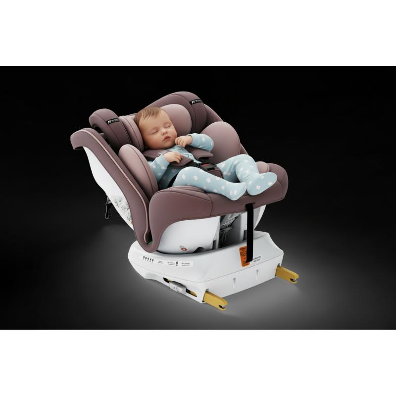 BUF BOOF® Scaun Auto P100 i-Size R129 Rotativ 360° ISOFIX 40–150 cm (0–36 kg) LightPurple