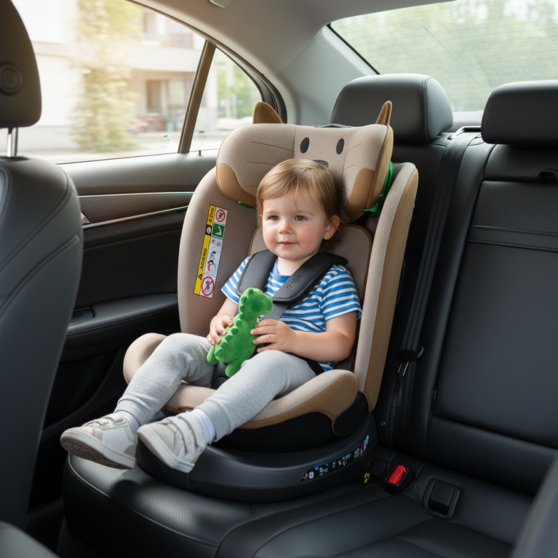 BUF BOOF® B-Joy DELUXE i-Size 40–150 cm Scaun Auto Copii, ISOFIX, Rotativ 360°, Reclinare 155°, Poziție Somn, OrangeCAT