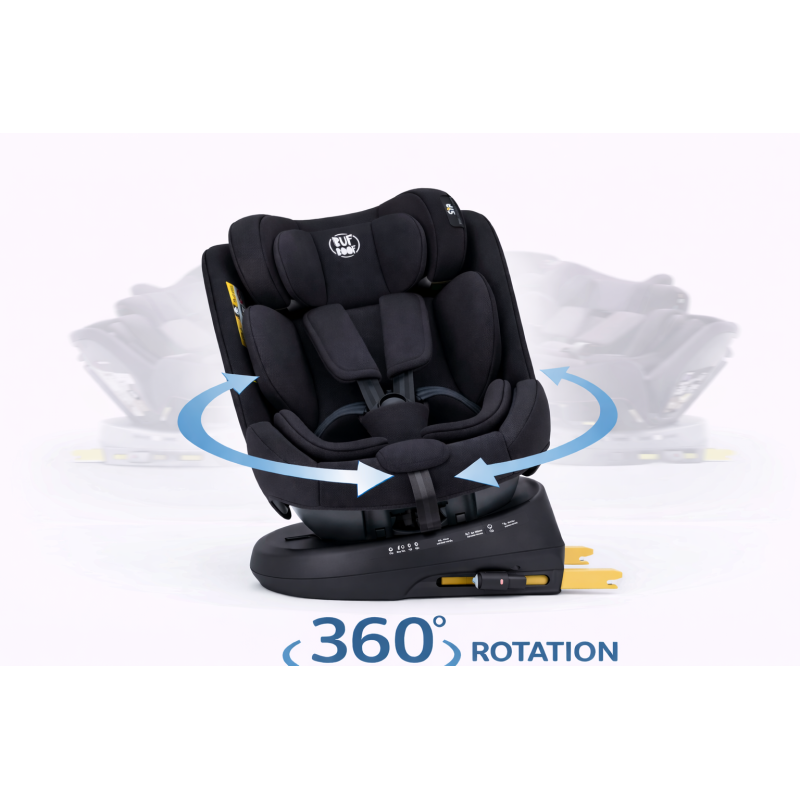 Scaun auto rotativ 360° BUF BOOF® Saphir DELUXE i-Size ISOFIX, poziție somn 165°, R129, 40–150 cm (0–36 kg)