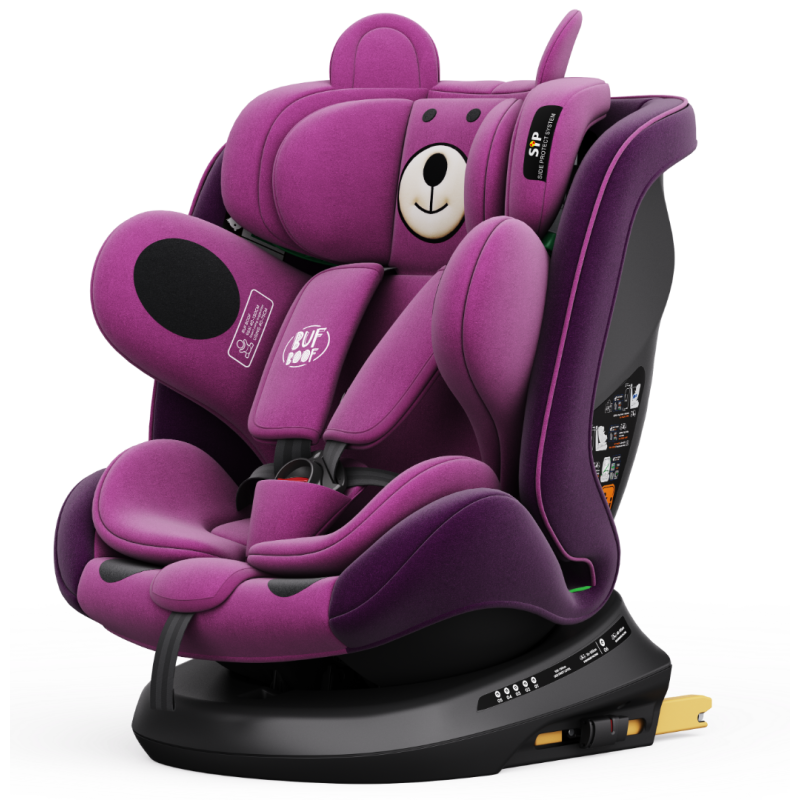 BUF BOOF® Scaun Auto P100 i-Size R129 Rotativ 360° ISOFIX 40–150 cm (0–36 kg) UrsPurple