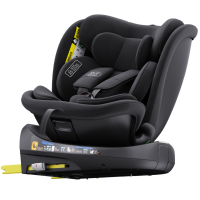 Scaun Auto B-Joy DELUXE BUF BOOF iSIZE Black cu Isofix pozitie somn 155 grade rotativ 360 grade 40-150 cm