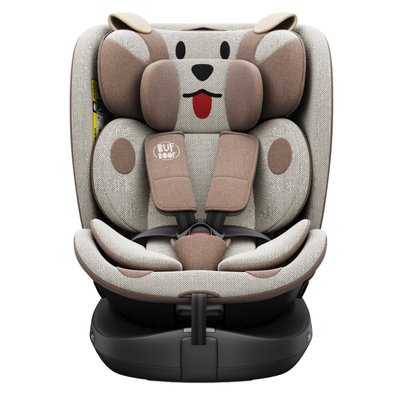 BUF BOOF® B-Joy DELUXE i-Size 40–150 cm Scaun Auto Copii, ISOFIX, Rotativ 360°, Reclinare 155°, Poziție Somn, BrownDOG