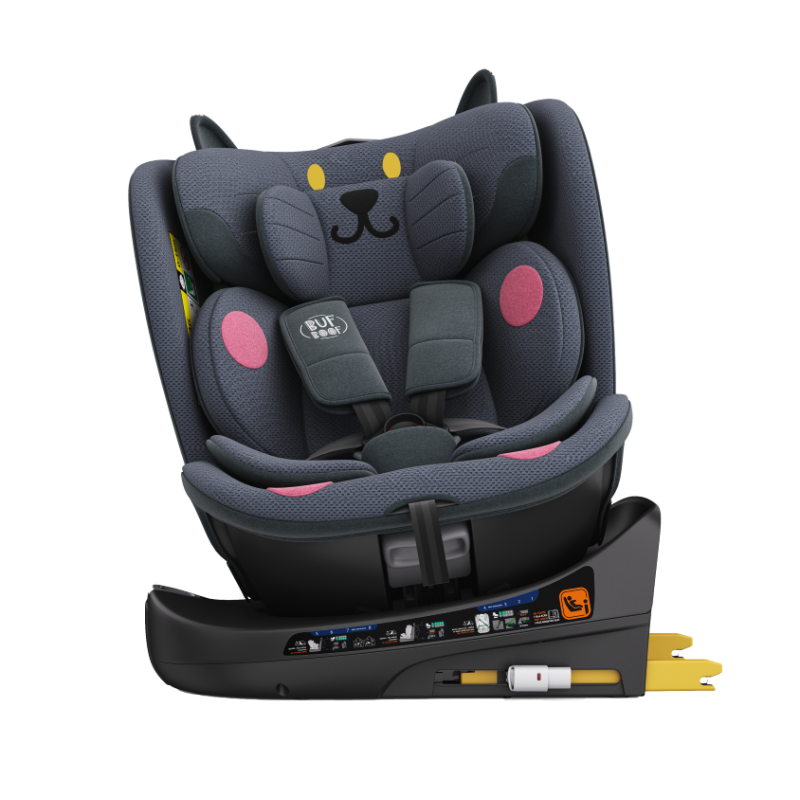 BUF BOOF® B-Joy DELUXE i-Size 40–150 cm Scaun Auto Copii, ISOFIX, Rotativ 360°, Reclinare 155°, Poziție Somn, DarkGreyCAT