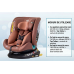 Scaun Auto Saphir DELUXE BUF BOOF iSIZE Coffee cu Isofix pozitie somn 165 grade rotativ 360 grade 40-150 cm
