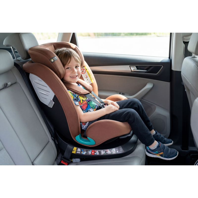 Scaun Auto Saphir DELUXE BUF BOOF iSIZE Coffee cu Isofix pozitie somn 165 grade rotativ 360 grade 40-150 cm