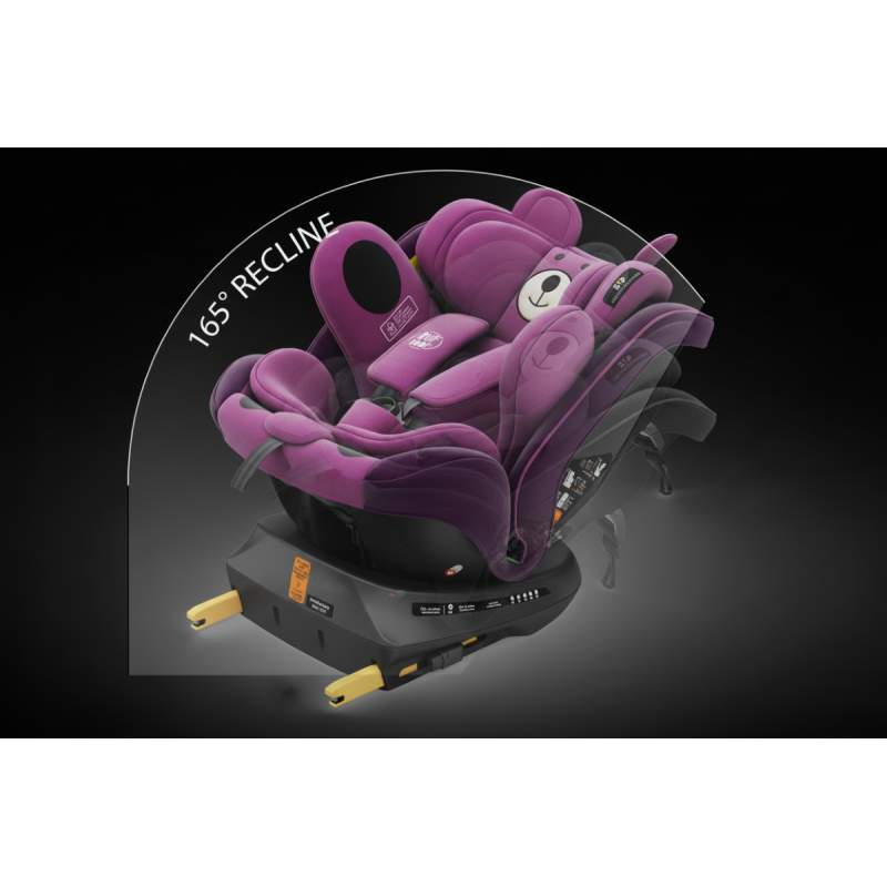 BUF BOOF® Scaun Auto P100 i-Size R129 Rotativ 360° ISOFIX 40–150 cm (0–36 kg) UrsPurple
