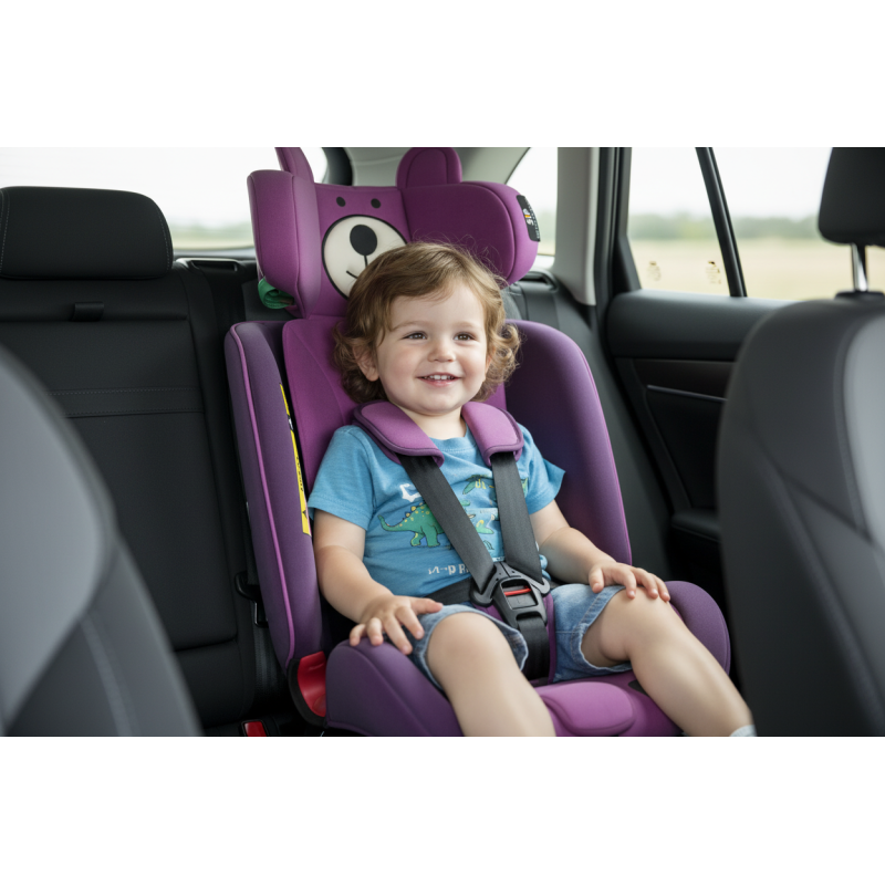 BUF BOOF® Scaun Auto P100 i-Size R129 Rotativ 360° ISOFIX 40–150 cm (0–36 kg) UrsPurple