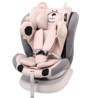 Scaun Auto TWT Plus DELUXE BUF BOOF iSIZE UrsPink cu Isofix rotativ 360 grade 40-150 cm
