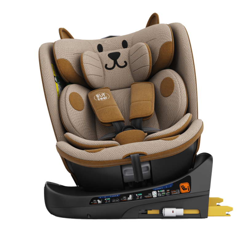 BUF BOOF® B-Joy DELUXE i-Size 40–150 cm Scaun Auto Copii, ISOFIX, Rotativ 360°, Reclinare 155°, Poziție Somn, OrangeCAT