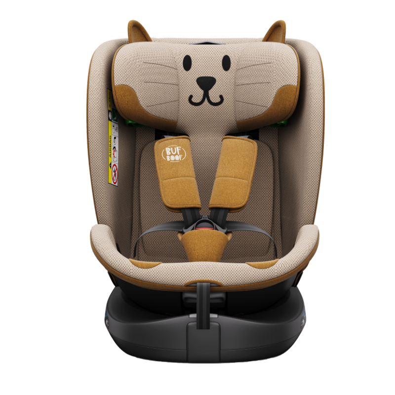 BUF BOOF® B-Joy DELUXE i-Size 40–150 cm Scaun Auto Copii, ISOFIX, Rotativ 360°, Reclinare 155°, Poziție Somn, OrangeCAT