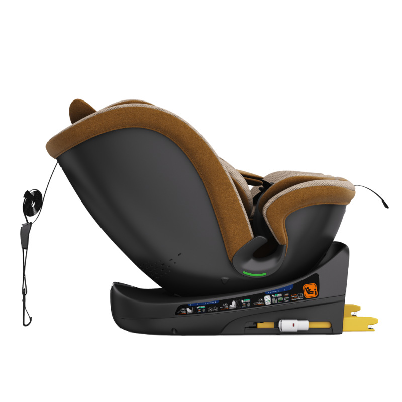 BUF BOOF® B-Joy DELUXE i-Size 40–150 cm Scaun Auto Copii, ISOFIX, Rotativ 360°, Reclinare 155°, Poziție Somn, OrangeCAT