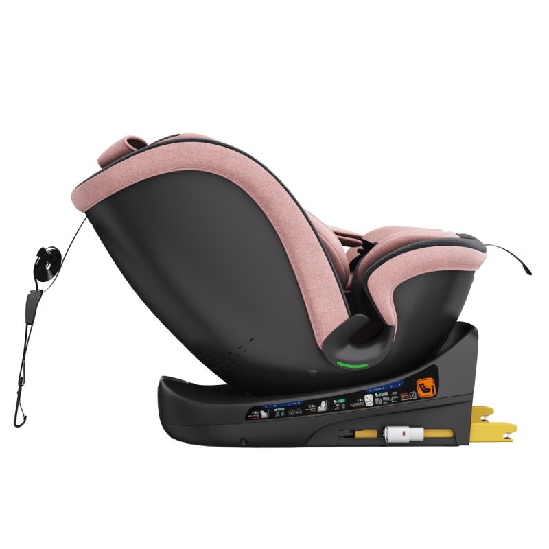 BUF BOOF® B-Joy DELUXE i-Size 40–150 cm Scaun Auto Copii, ISOFIX, Rotativ 360°, Reclinare 155°, Poziție Somn, PinkDOG