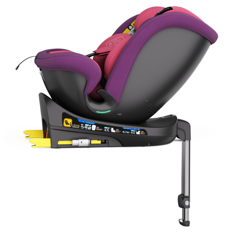 Scaun auto N17 Fix iSize BUF BOOF® ISOFIX Rotativ 360 Picior Fixare Pozitie Somn 165 grade 40-150 cm UnicornPink