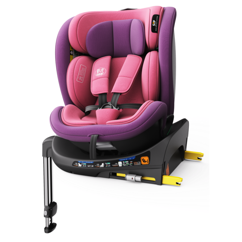 Scaun auto N17 Fix iSize BUF BOOF® ISOFIX Rotativ 360 Picior Fixare Pozitie Somn 165 grade 40-150 cm UnicornPink