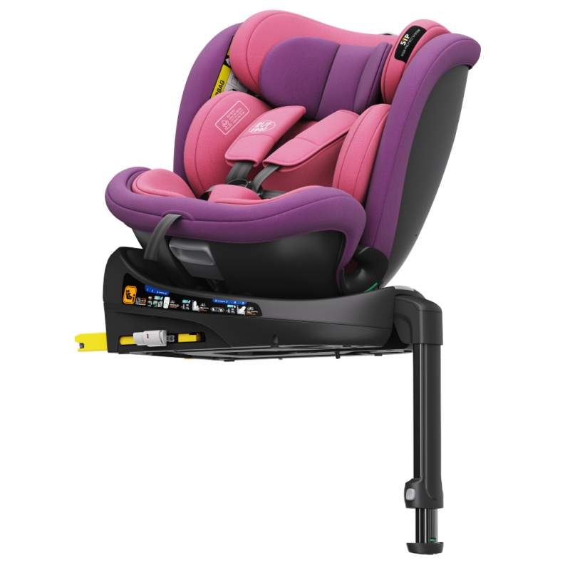 Scaun auto N17 Fix iSize BUF BOOF® ISOFIX Rotativ 360 Picior Fixare Pozitie Somn 165 grade 40-150 cm UnicornPink