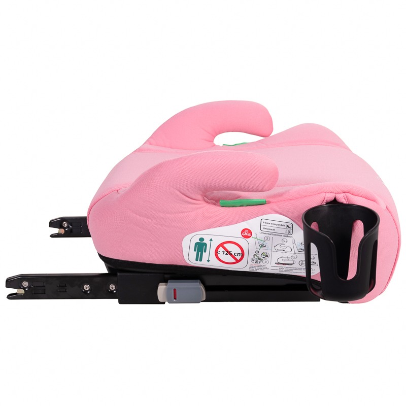 Inaltator auto cu Isofix BUF BOOF iSize Hero, omologat R129, 125-150 cm sau 22-36 kg, Roz