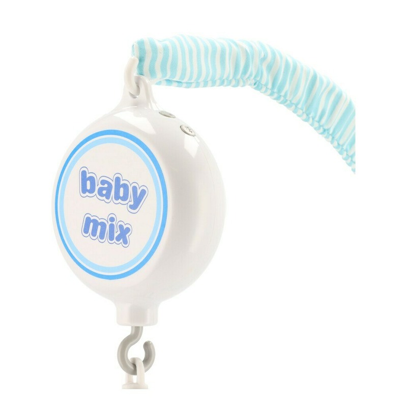 Carusel muzical pentru patut Cu 5 jucarii din plus Elephants and foxes Baby Mix