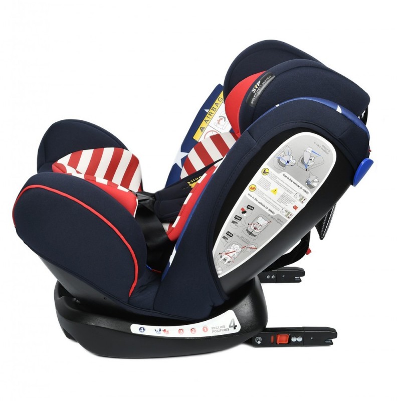 Scaun Auto Riola plus cu Isofix BUF BOOF Captain America 0 36 kg pozitie somn 135 grade