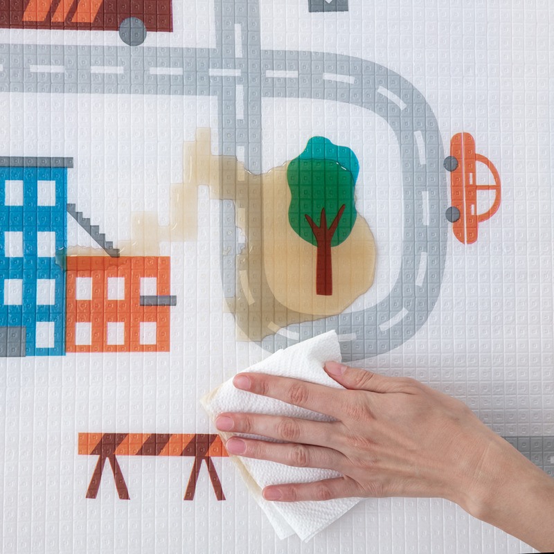 Covoras de joaca Reversibil Impermeabil Din spuma Fara BPA 180 x 180 x 1 cm 0 luni Multicolor Feedo