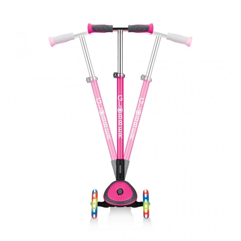 Trotineta pliabila Globber Elite Deluxe Lights Roz