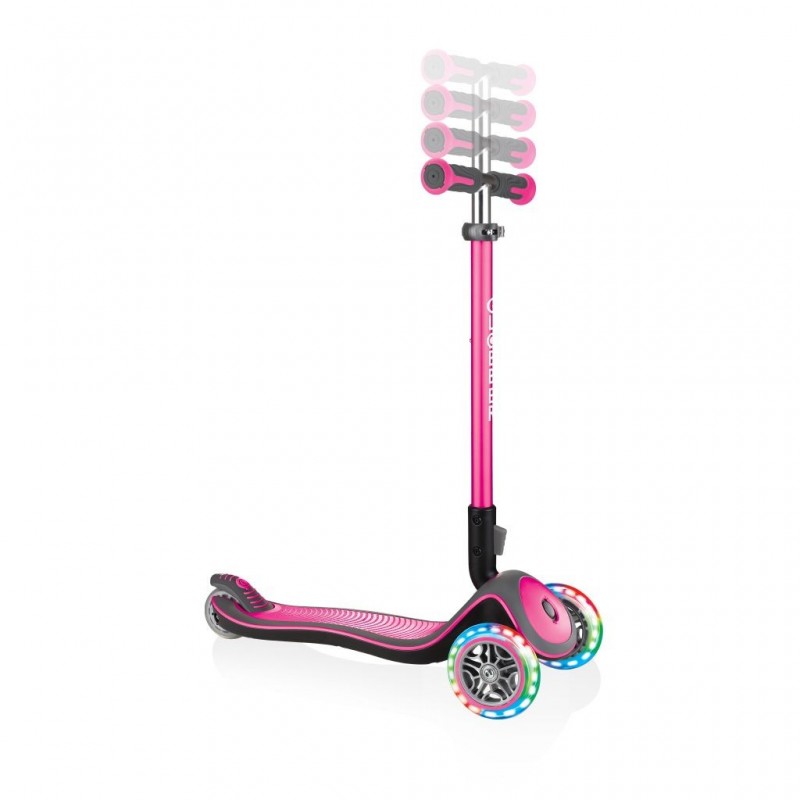Trotineta pliabila Globber Elite Deluxe Lights Roz