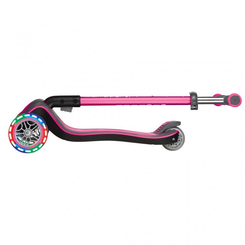 Trotineta pliabila Globber Elite Deluxe Lights Roz