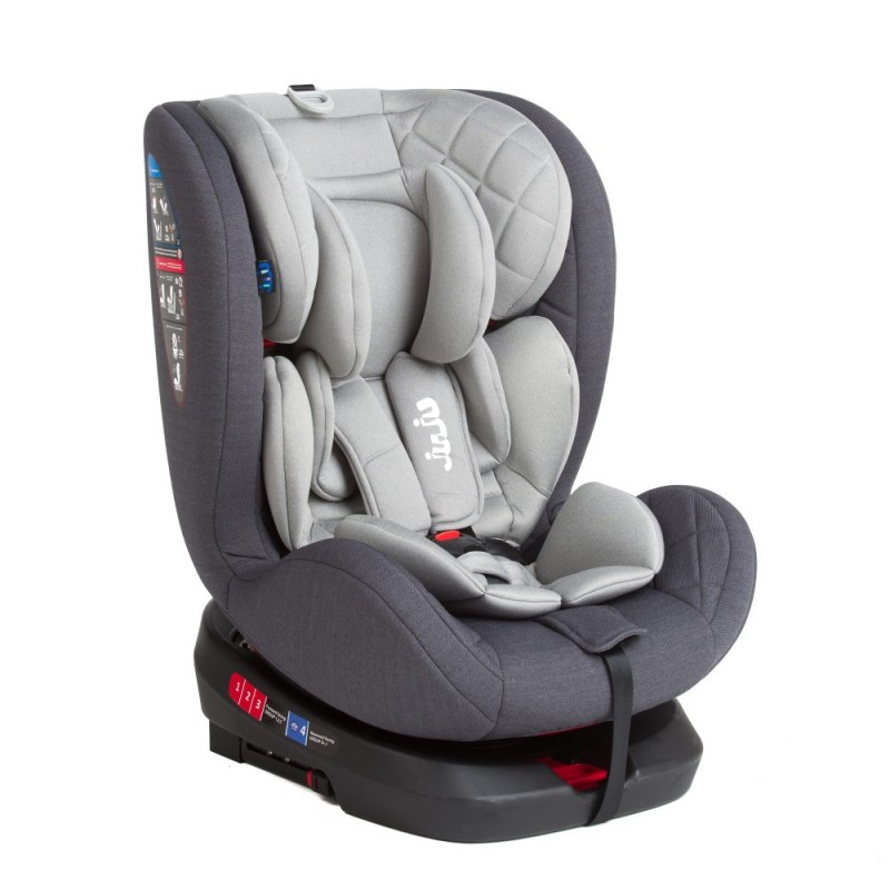 Scaun auto cu isofix Juju 0 36 kg Total rotativ 360 Gri