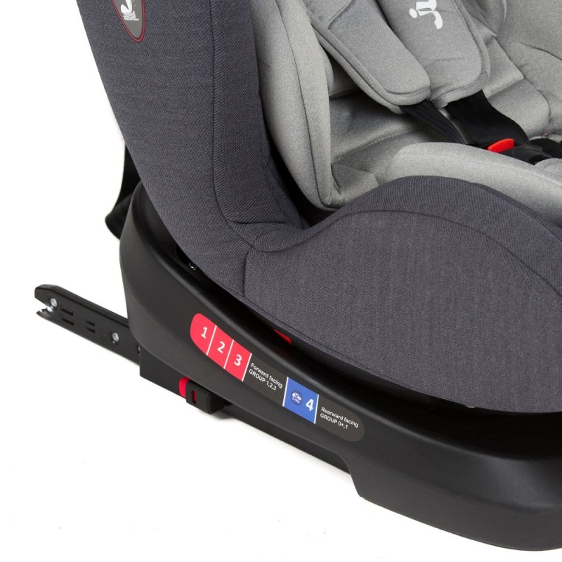 Scaun auto cu isofix Juju 0 36 kg Total rotativ 360 Gri