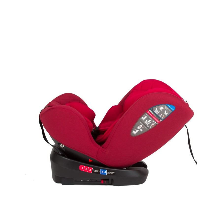 Scaun auto cu isofix Juju 0 36 kg Total rotativ 360 Rosu
