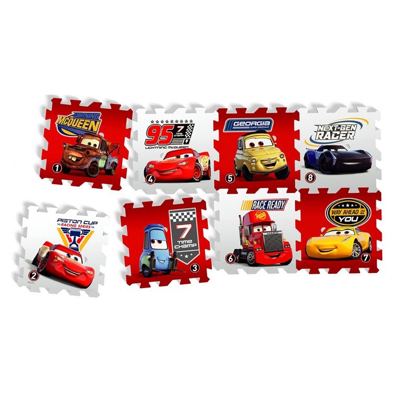 Covor puzzle din spuma Cars 3 Race of a Lifetime 8 piese Knorrtoys