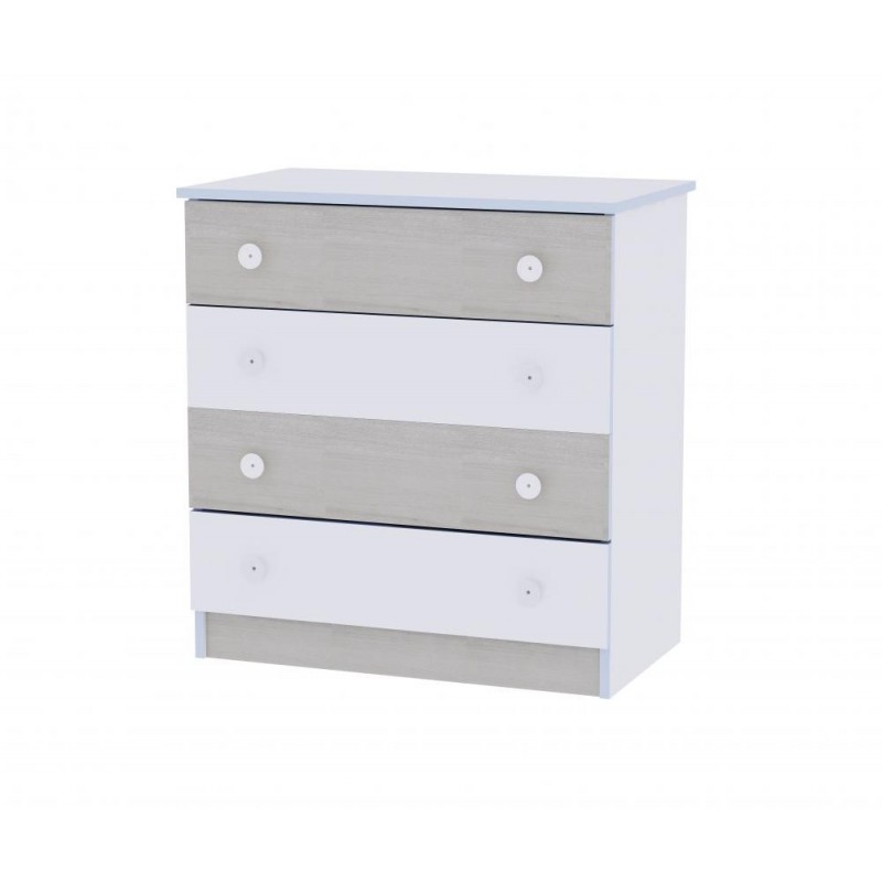 Comoda lemn 4 sertare White Blue Elm Lorelli