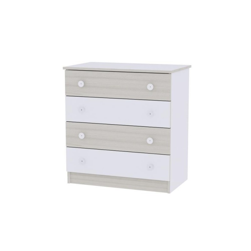 Comoda lemn 4 sertare White Light Oak Lorelli