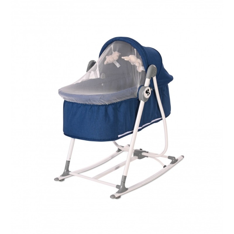 Patut leagan pentru nou nascut 2 in 1 Alicante Blue Lorelli