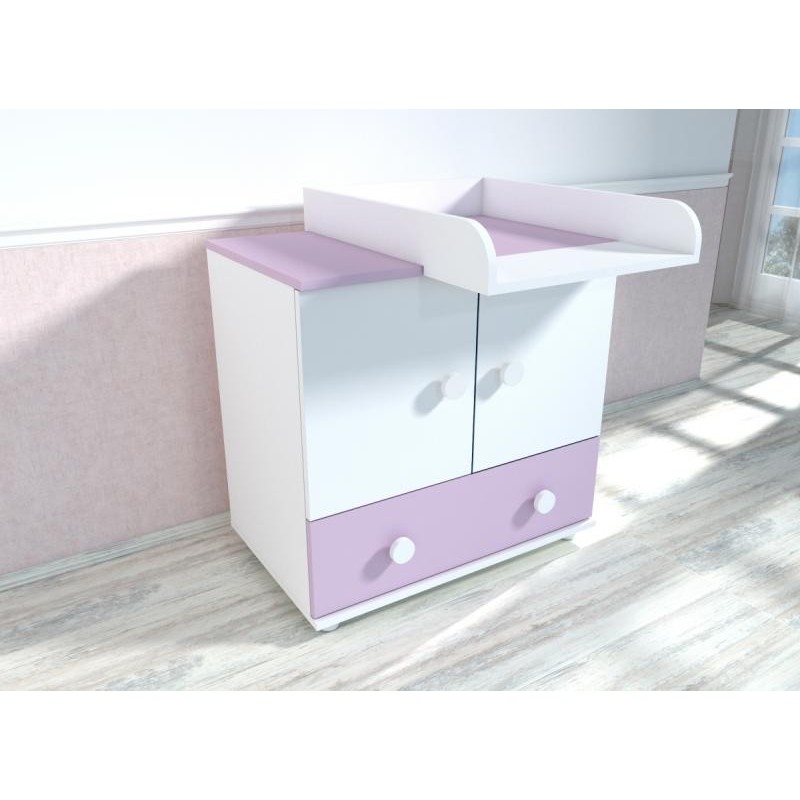  Comoda cu blat de infasat MyKids Happy Alb Mov D121 