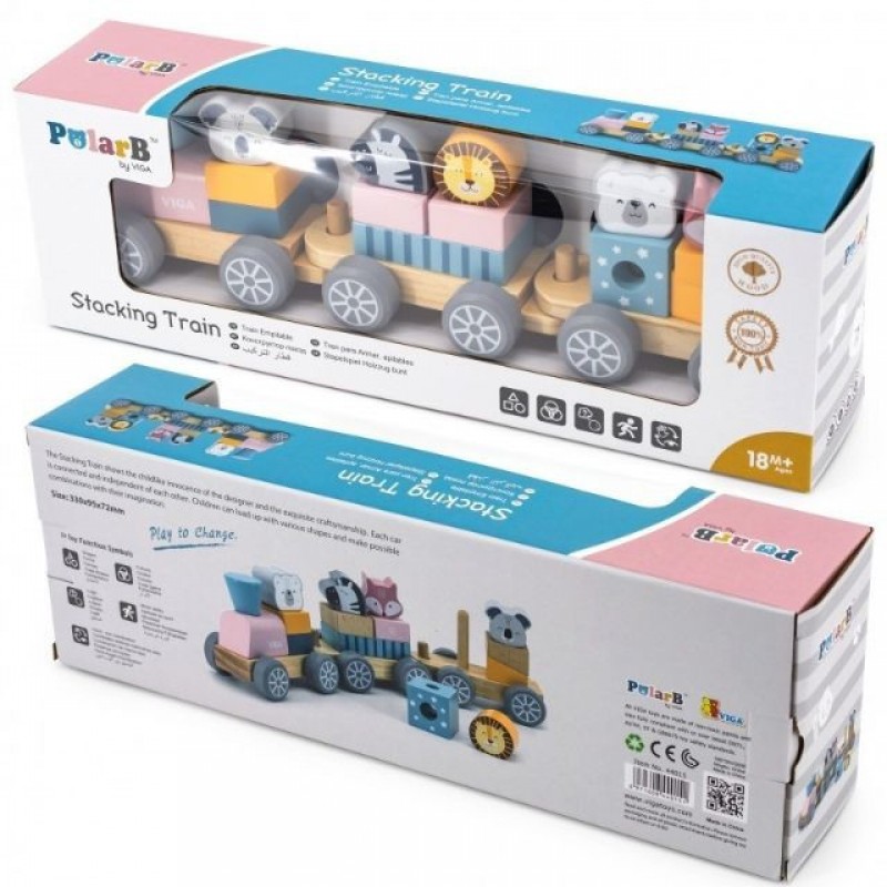 Joc de stivuire Trenulet PolarB New Classic Toys