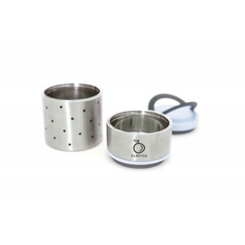 Olmitos Termos mancare solida cu doua recipiente independente 250 plus 570 ml bleu