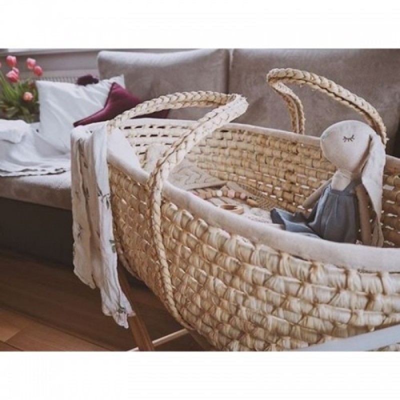 Cosulet bebe pentru dormit handmade din material ecologic Ahoj Baby natur include stand