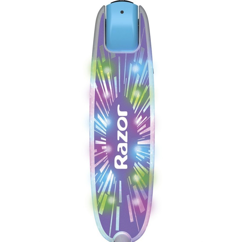 Trotineta electrica cu joc de lumini copii 8 ani Razor Party Pop Alb